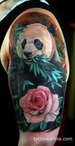 Half Sleeve Panda Tattoo