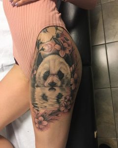 Panda Plum Blossom Tattoo
