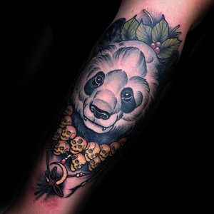 Men Forearm Panda Tattoo