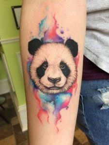 Watercolor Panda Tattoo
